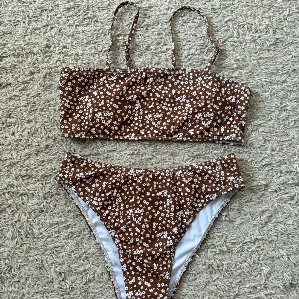 SHEIN Brown Floral Bikini